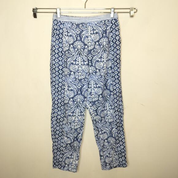 Oysho Floral Cotton Pants Pull On Pockets Pleated - Picture 1 of 11